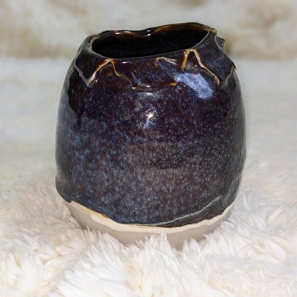 Handmade Ceramic Glazed Vase Tumbler Decor Signed by Artist - Picture 1 of 9